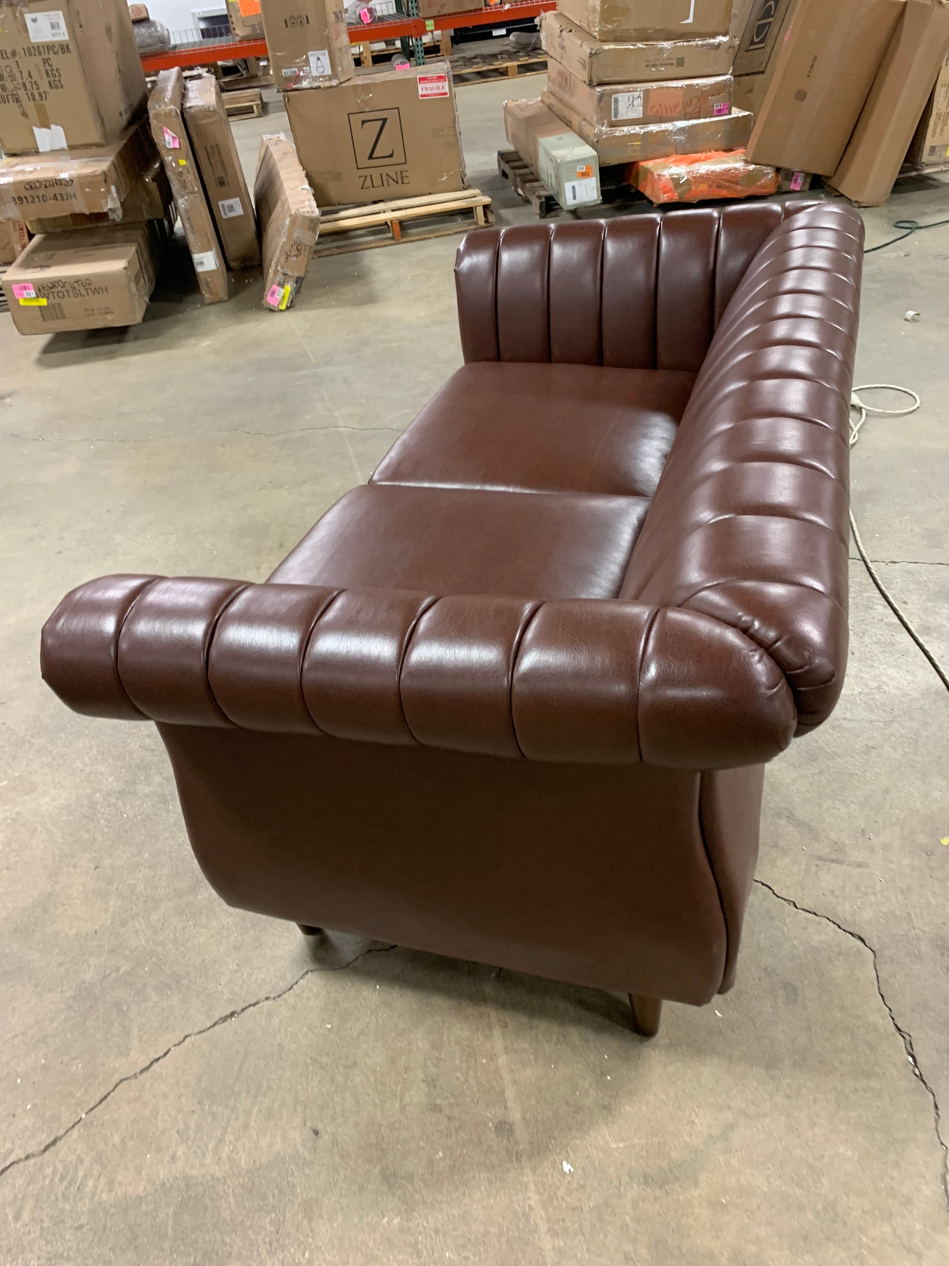 61.75'' Vegan Leather Loveseat (comes assembled)