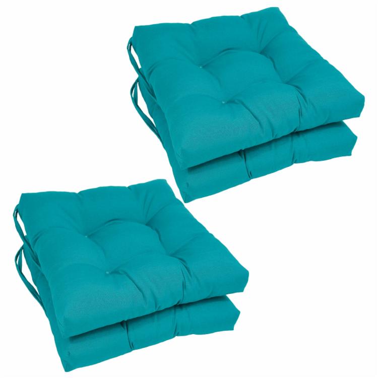 Blazing Needles Square 16 x 16 in. Twill Dining Chair Cushions - Set of 4