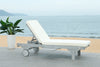 Newport 1-Piece Outdoor Chaise Lounge with Cushion, Ash Grey/White (#K2684)