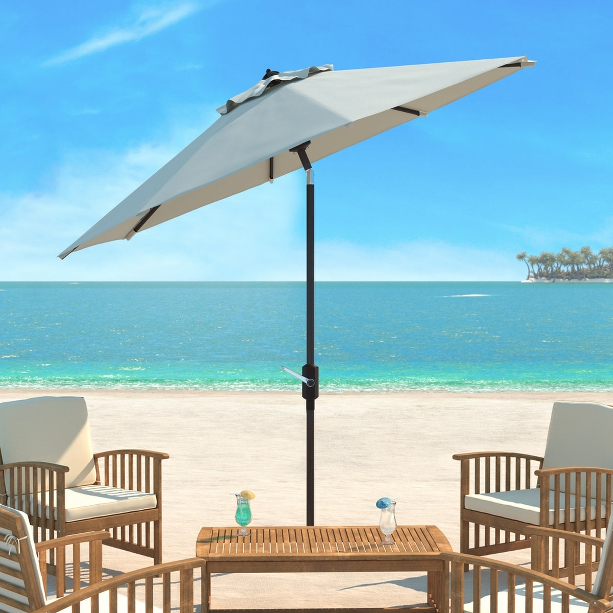 Ortega 9' Aluminum Umbrella, Natural (#K4188)