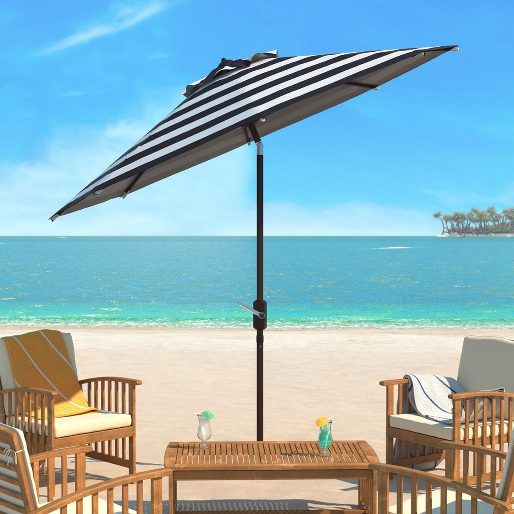 Iris 9' Aluminum Patio Umbrella, Navy/White (#K6596) – Salvage
