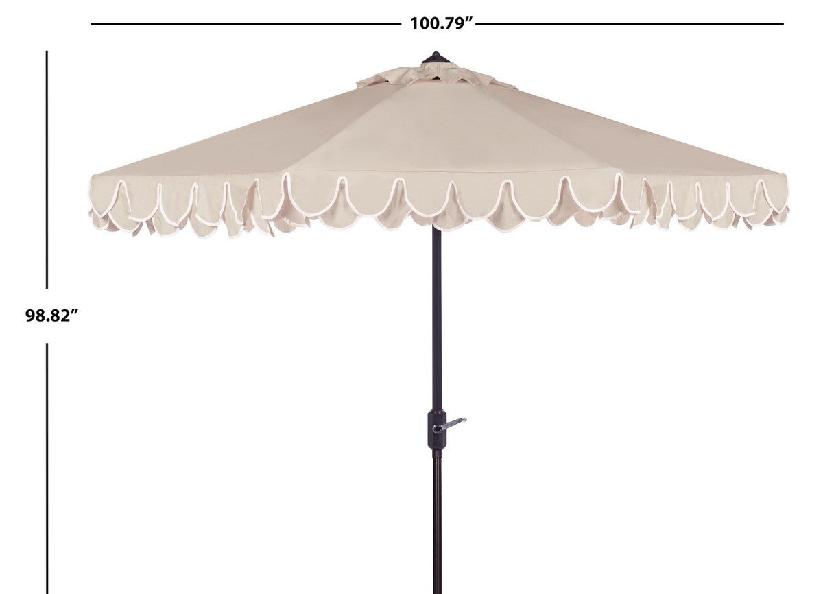 Elegant Valance 9' Umbrella, Beige/White (#K4186)