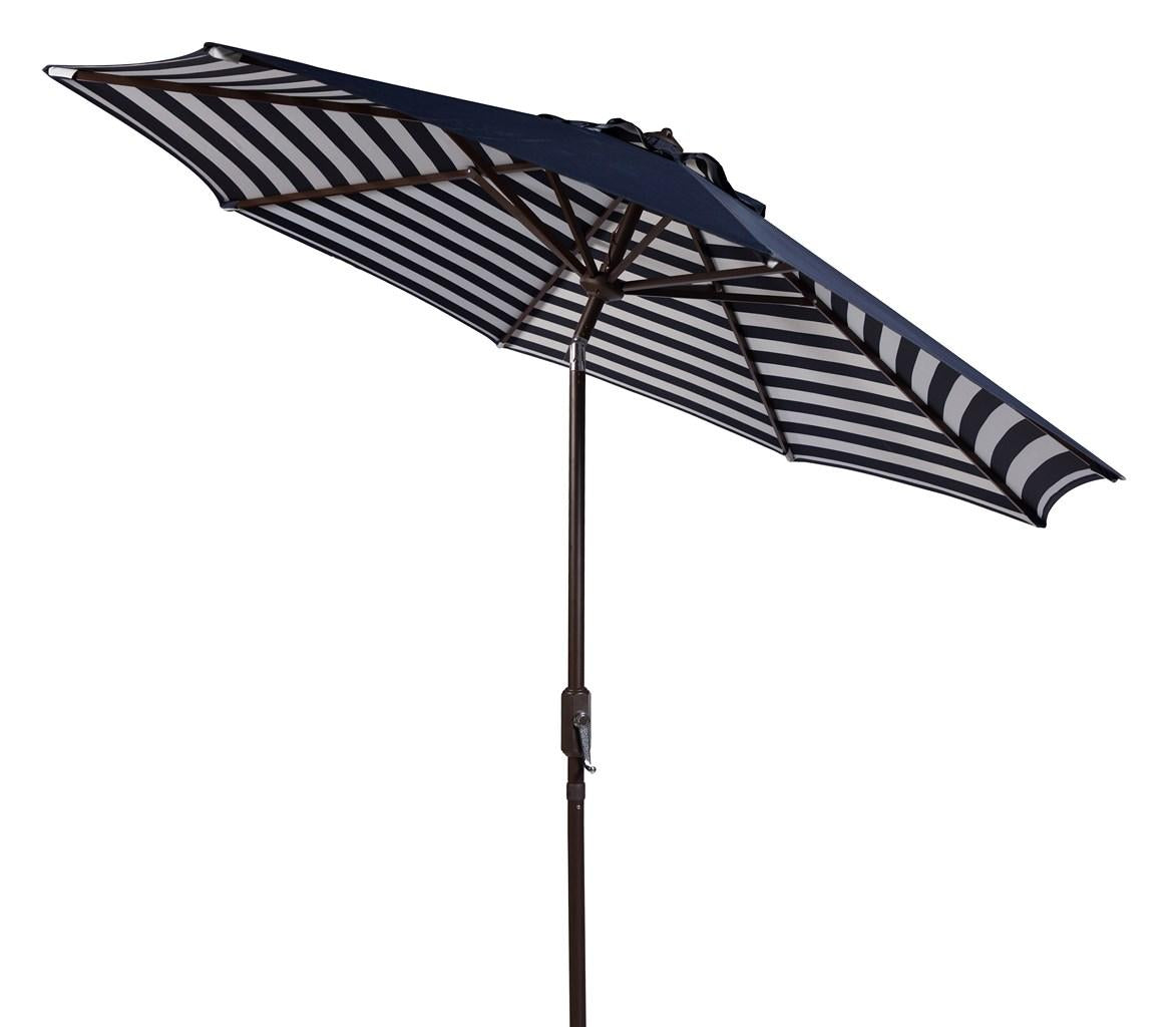 Athens 9 ft. Aluminum Market Auto Tilt Patio Umbrella in Navy/White #CR2230