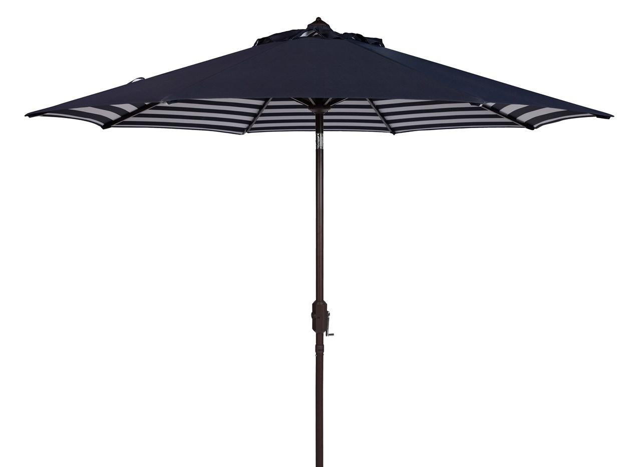 Athens 9 ft. Aluminum Market Auto Tilt Patio Umbrella in Navy/White #CR2230