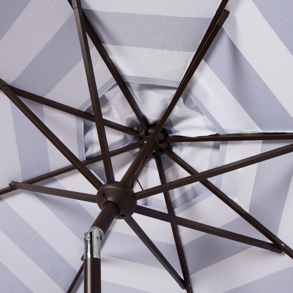 Maui 9' Single Scallop Striped Umbrella, Navy/White (#K4184)