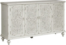 Load image into Gallery viewer, Ornate Four Door White Credenza
