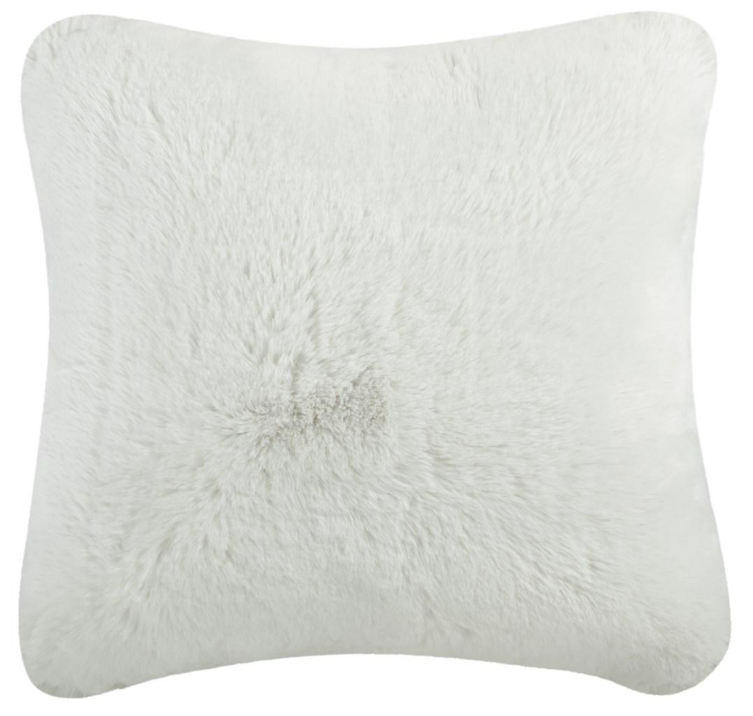 20" Faux Chinchilla Down Alternative Throw Pillow, Snow White (#K6084)