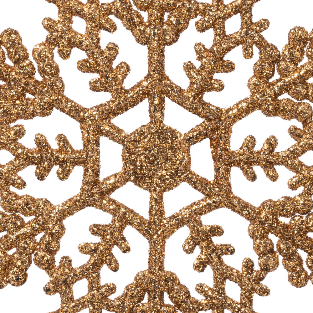 4" Rose Gold Glitter Snowflake (Set of 48)