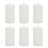 6 in. White Unscented Pillar Candles (Set of 6) QL292