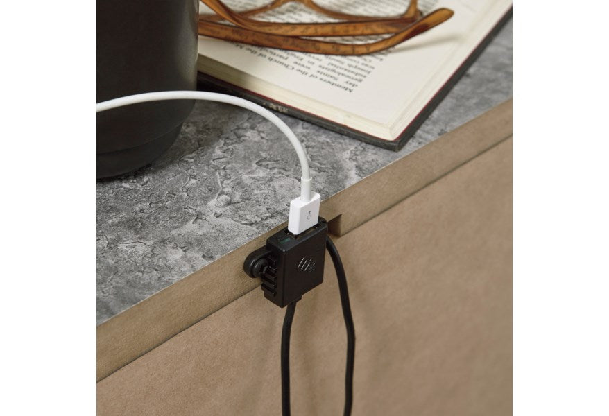 Benchcraft by Ashley 2 Drawer Nightstand w/USB/Wireless Capability