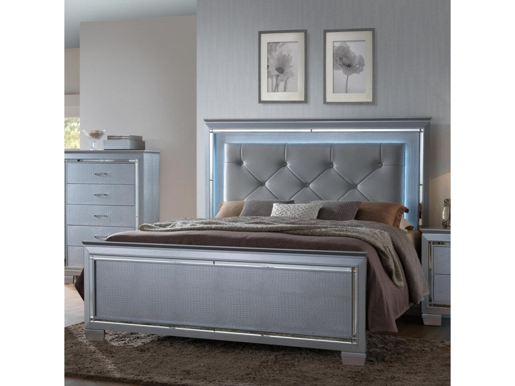 Boden Tufted Upholstered Headboard, Silver/Gray - King **HEADBOARD ONLY** **AS IS** (#K5130)