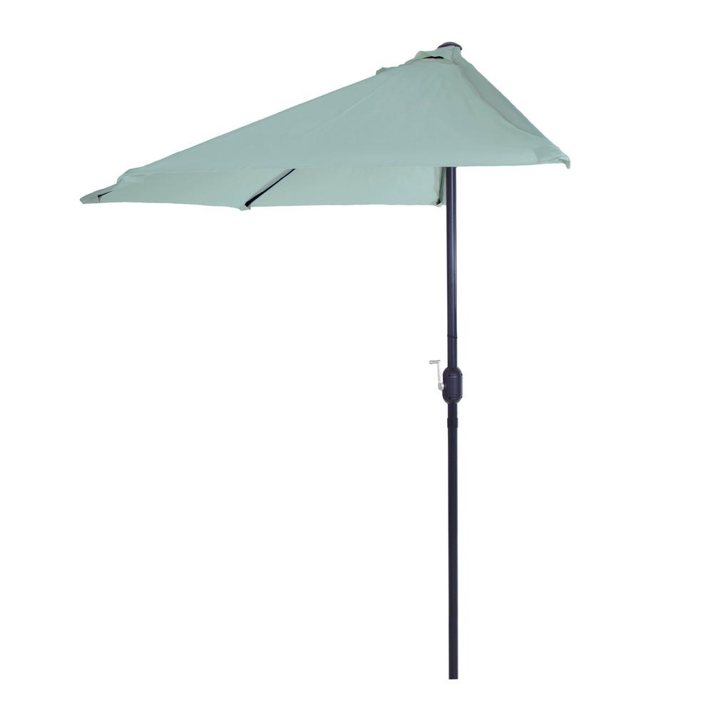 Half Round 9' Market Umbrella, Dusty Green (#K2335)