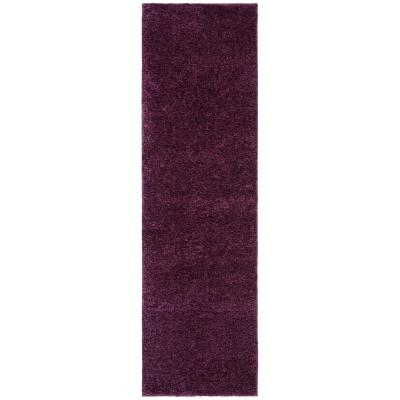 August Shag Purple Runner Rug TRUG1107