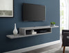 Asymmetrical Floating Wall Mounted TV Console, 72inch, Stone Gray, 72