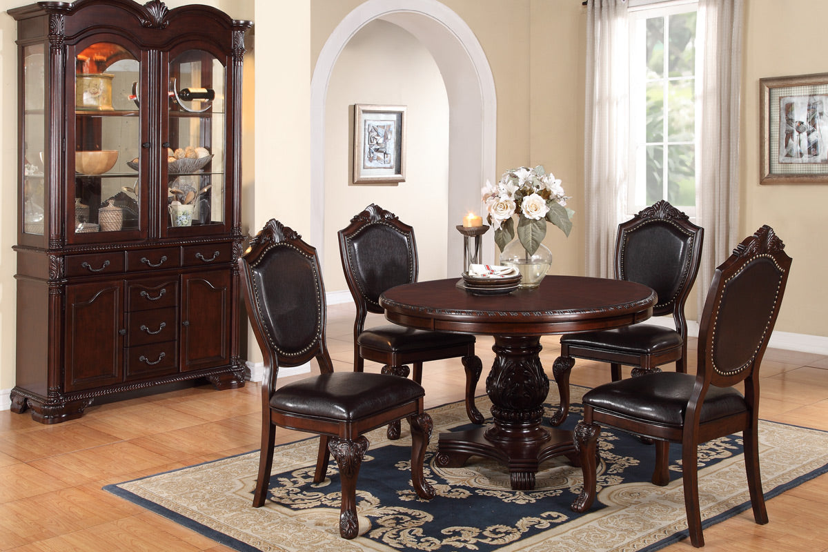 48" ROUND CHERRY DINING TABLE SET POUNDEX, 2-Boxes, MG316