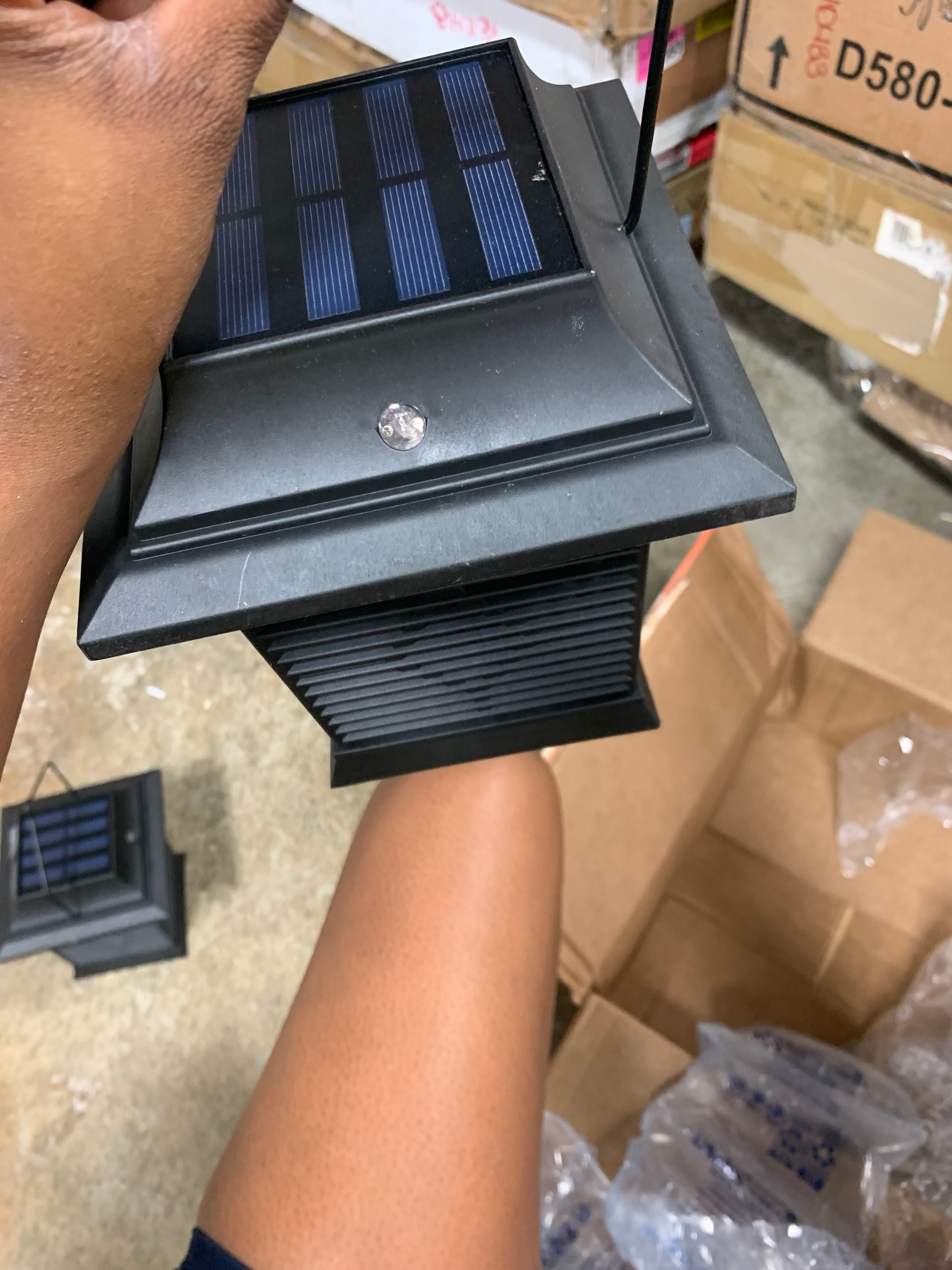Black Solar Powered LED Outdoor Bug Zapper Lantern, set of 2