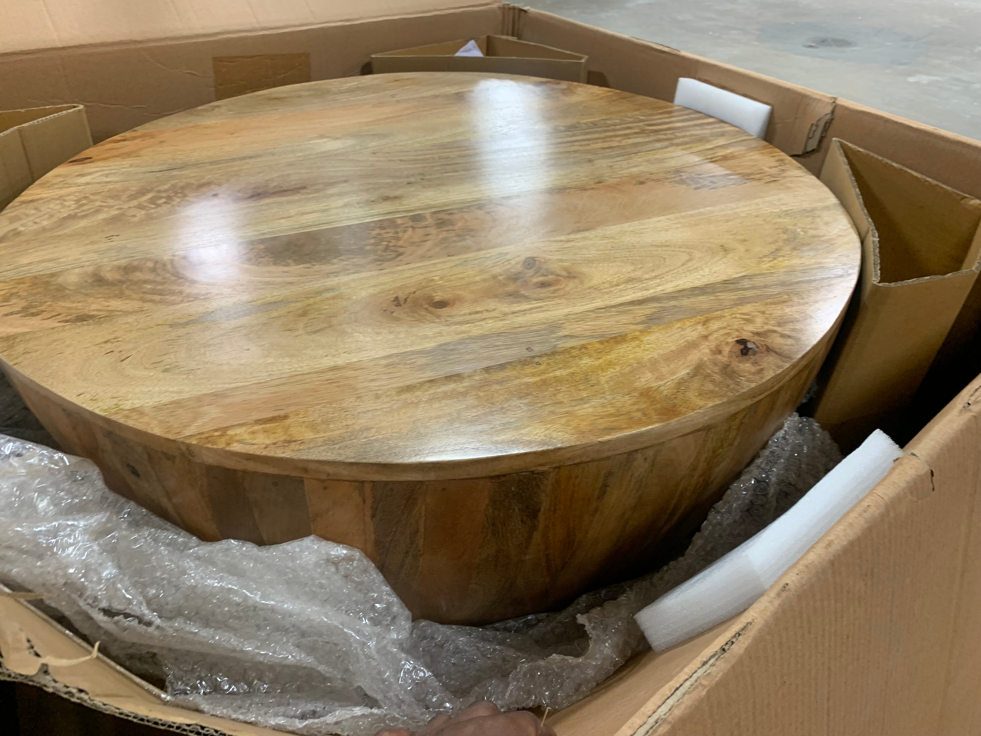 Vivienne Solid Wood Drum Coffee Table