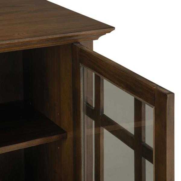 39 in. Bedford Rustic Natural Aged Brown Solid Wood Wide Medium Storage Cabinet pc393