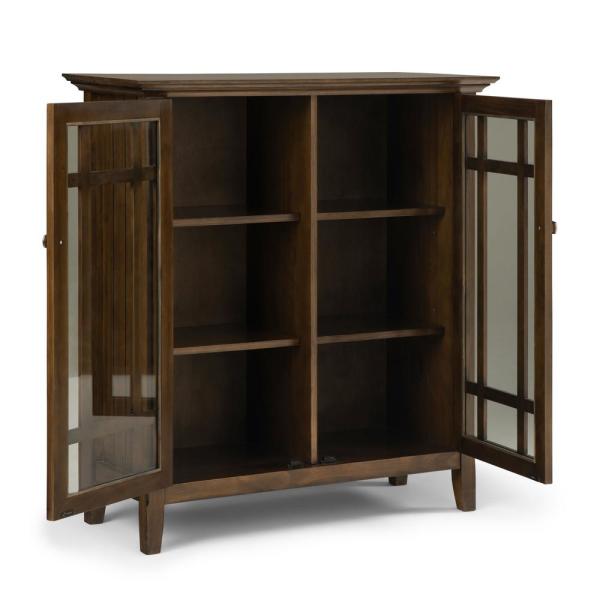 39 in. Bedford Rustic Natural Aged Brown Solid Wood Wide Medium Storage Cabinet pc393
