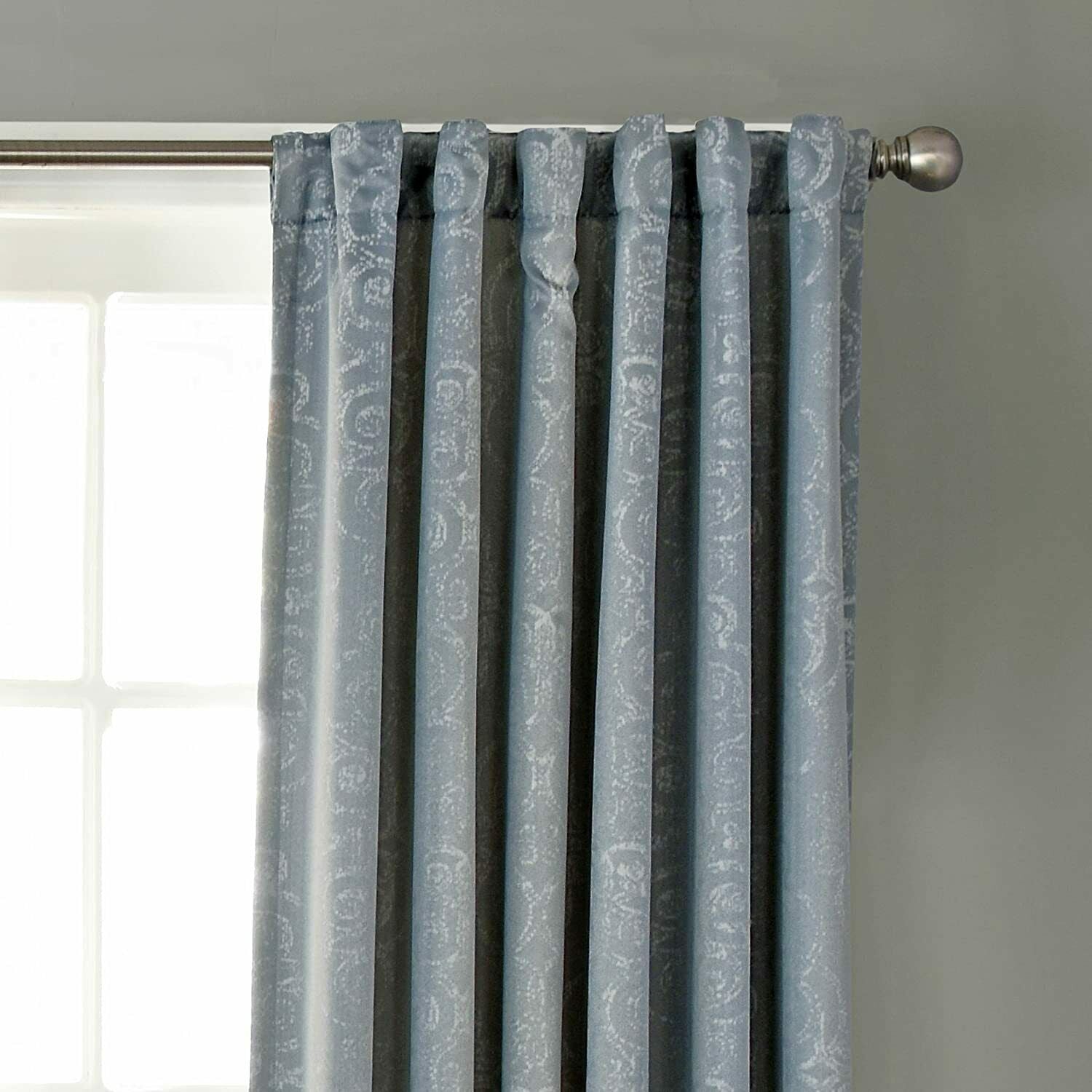 Beautyrest Avignon Blackout Window Curtain Smokey Blue 63l X 52w In. (Set of 2) ts937 (2 boxes)