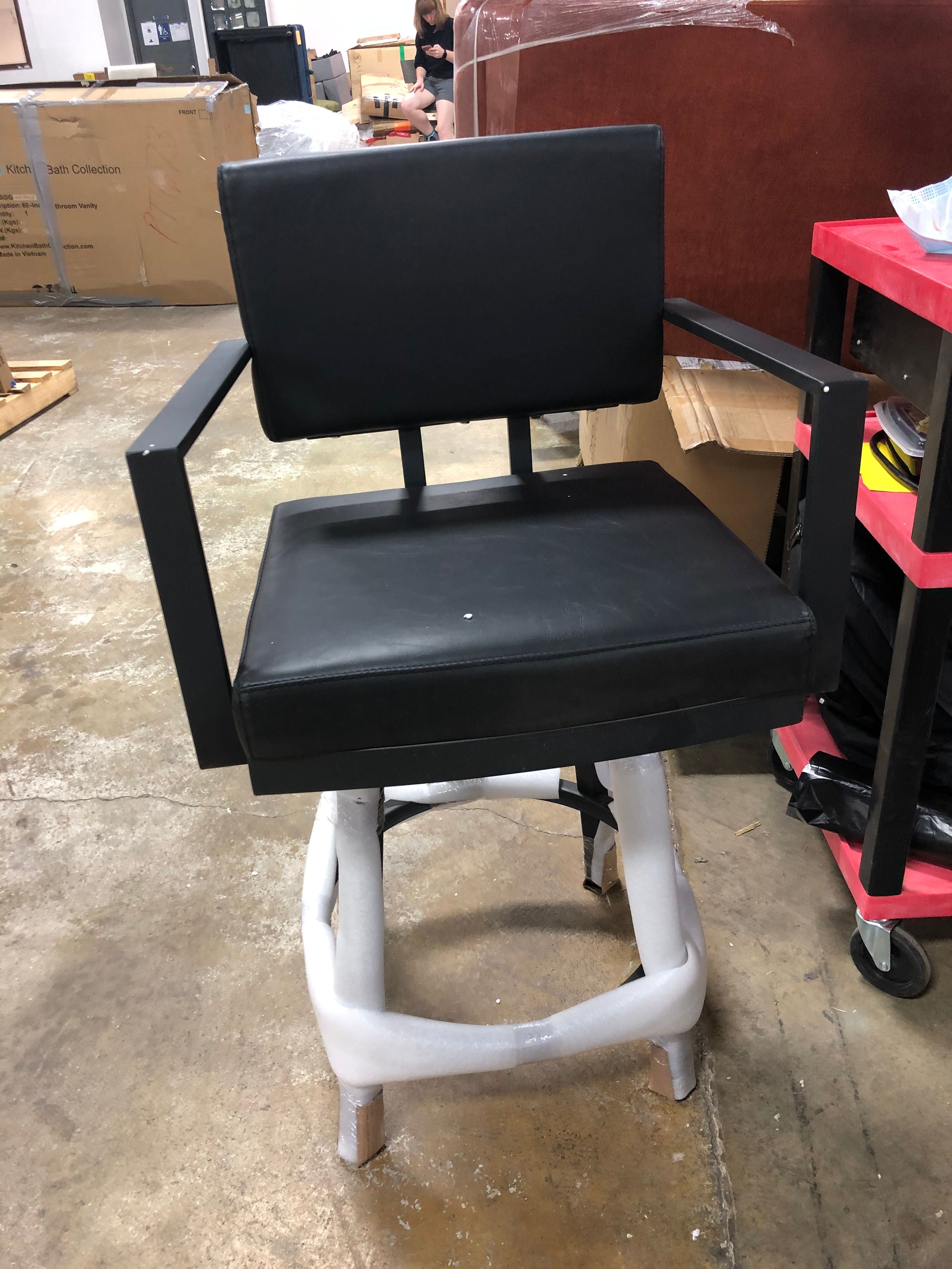 Black Nakagawa Bar & Counter Swivel Stool MG284