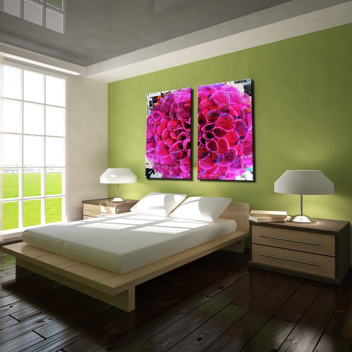 'Painted Petals XCIII' - 2-Piece Wrapped Canvas Prints  #SA1002