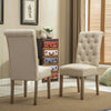 Roundhill Furniture Urban Style Light Brown Dining Table & Six Tan Dining Chairs  #SA1079