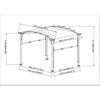 Sherman Oaks 10' x 8' Brown Steel Arched Pergola with 2-Tone Adjustable Shade  #SA1084