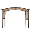 Sherman Oaks 10' x 8' Brown Steel Arched Pergola with 2-Tone Adjustable Shade  #SA1084