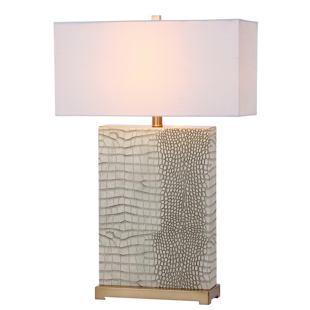 Joyce 27.75" Cream Faux Alligator Table Lamps (Set of 2)7469