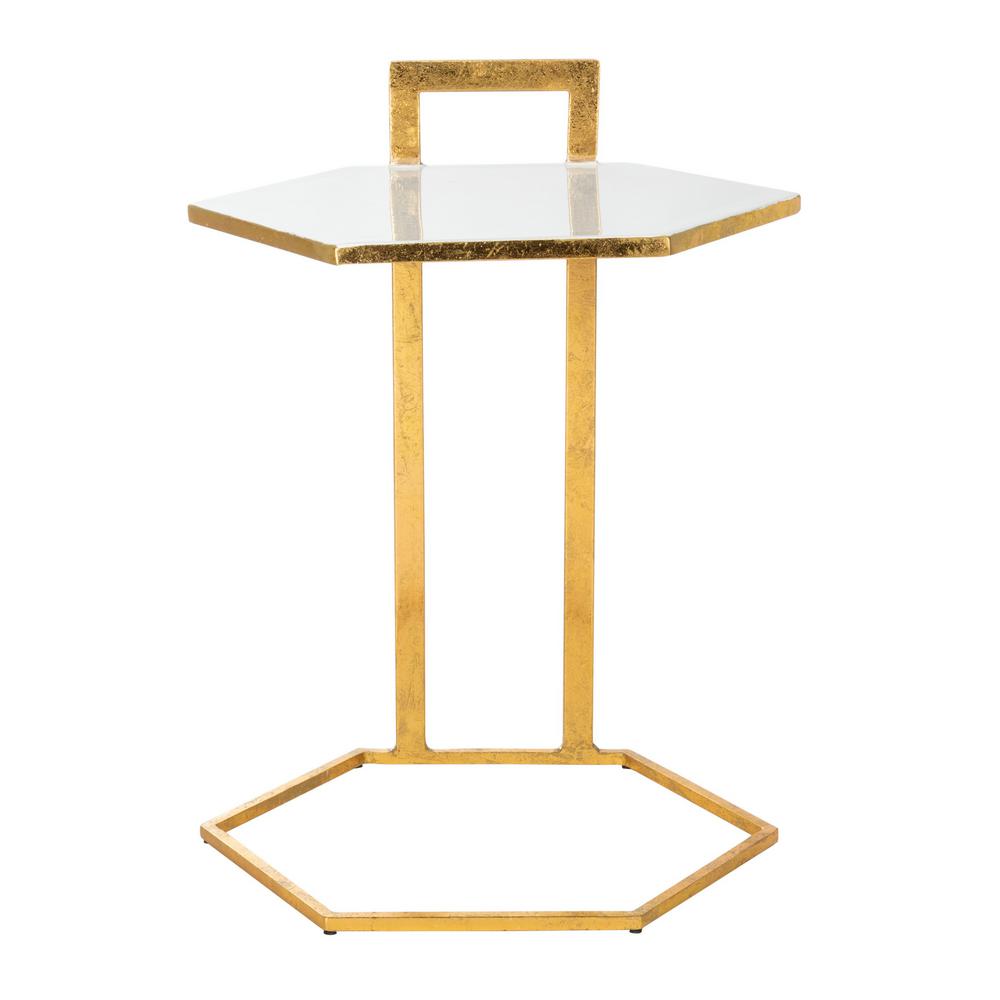 Mirasol White/Gold End Table  #SA1123