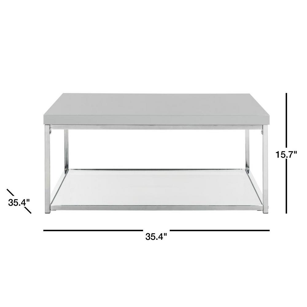 Malone Chrome High Gloss Gray Coffee Table  #SA1126