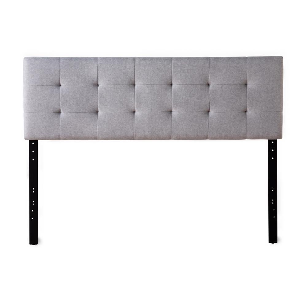 Gray Queen Square Tufted Mid-Rise Headboard  #SA1273