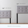 Gray Queen Square Tufted Mid-Rise Headboard  #SA1273