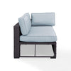 Biscayne Brown Wicker Interchangeable Arm Outdoor Corner Loveseat