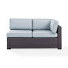 Biscayne Brown Wicker Interchangeable Arm Outdoor Corner Loveseat
