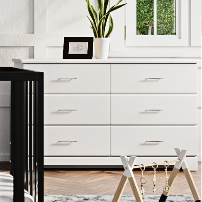 White Brookside 6 Drawer Double Dresser  #SA1485