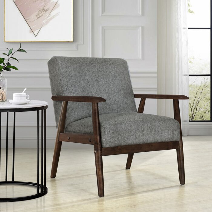 Barlow Heather Gray Linen Upholstered Armchair  #SA1501