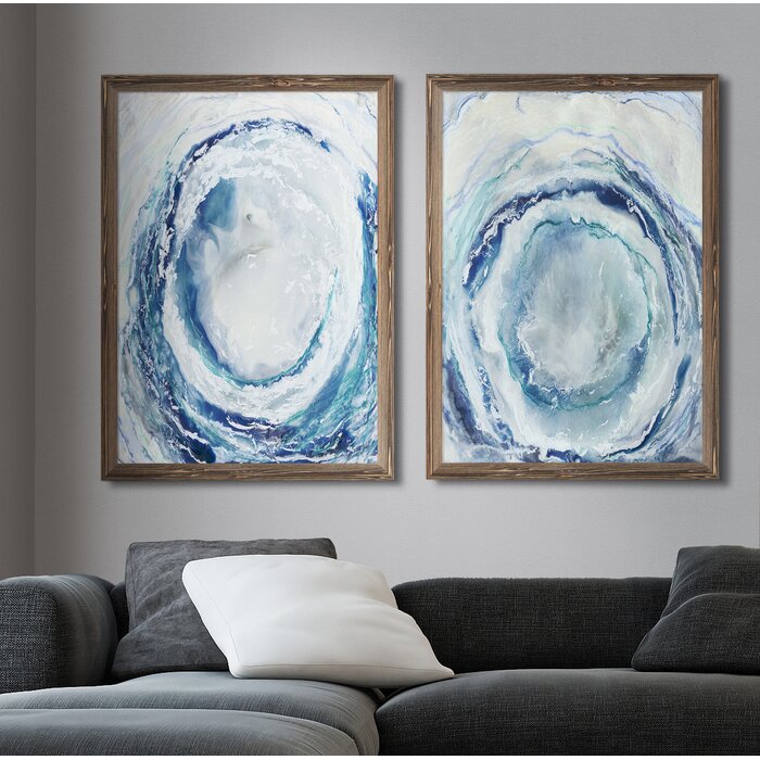'Ocean Eye I'  Framed Canvases (Set of 2)  #SA1505