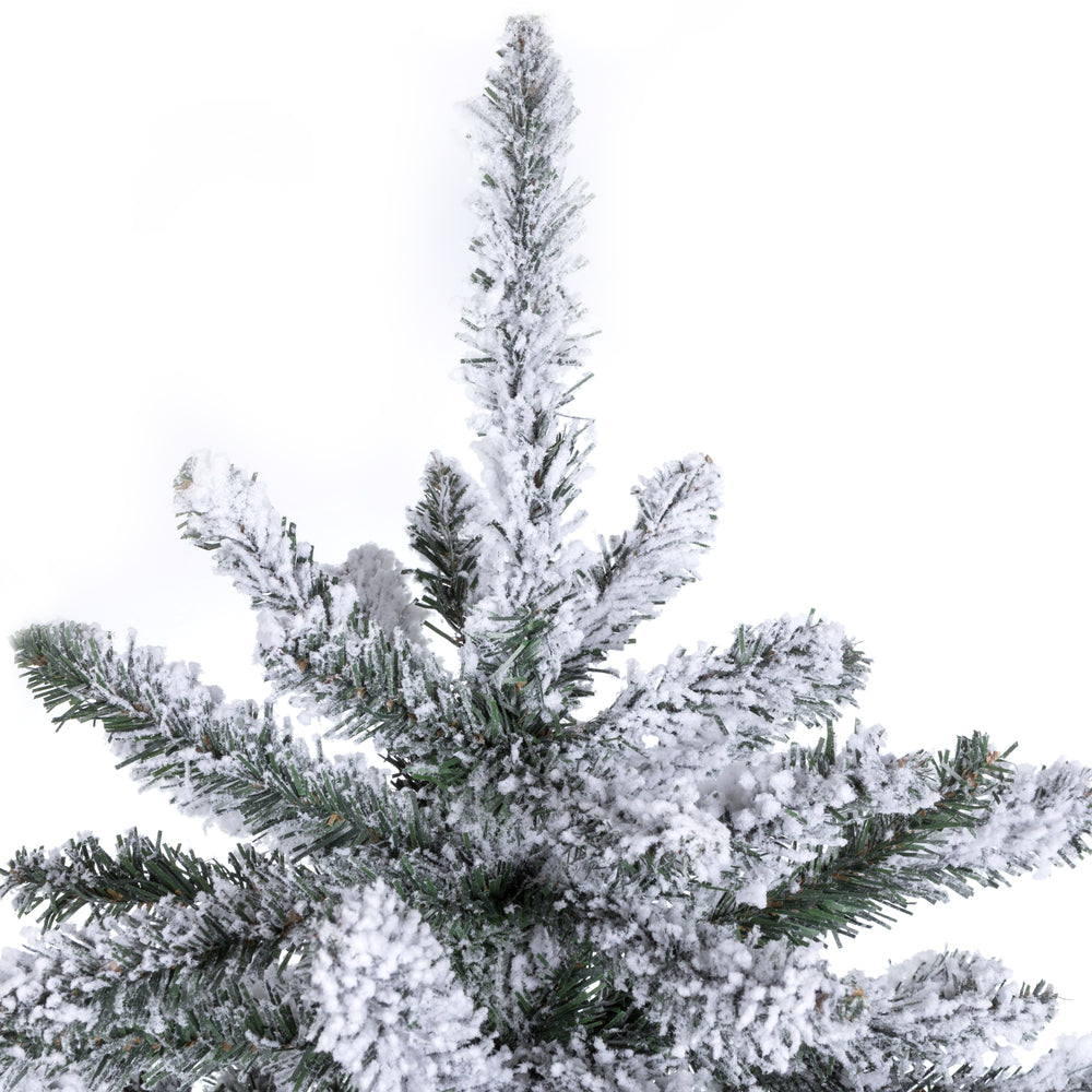 2.5' Flocked White/Green Artificial Christmas Tree with Burlap Base  LX5500