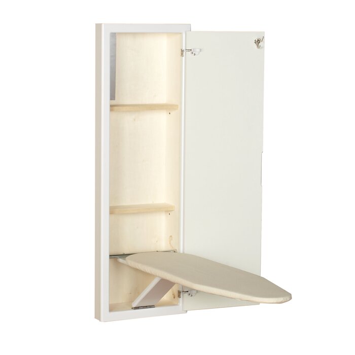 White Stowaway In-Wall Built-In Ironing Board  #SA251