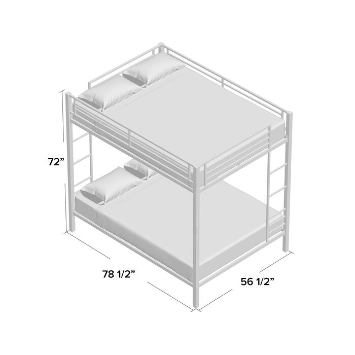 White Madelynn Full Over Full Bunk Bed  #SA501