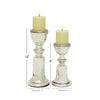 2-Piece Glass and Metal Candlestick Set  #SA599