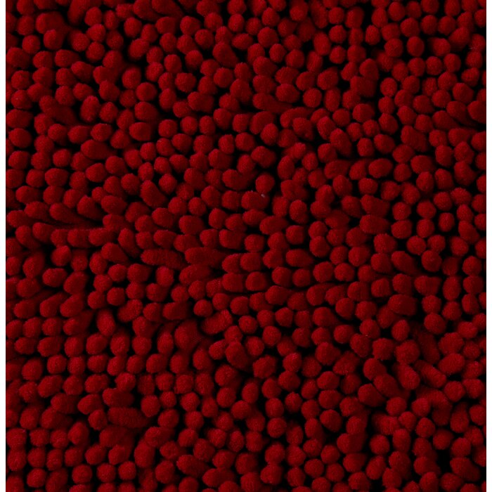 Burgundy Memory Foam Shag 2-Piece Bath Rug Set  #SA606