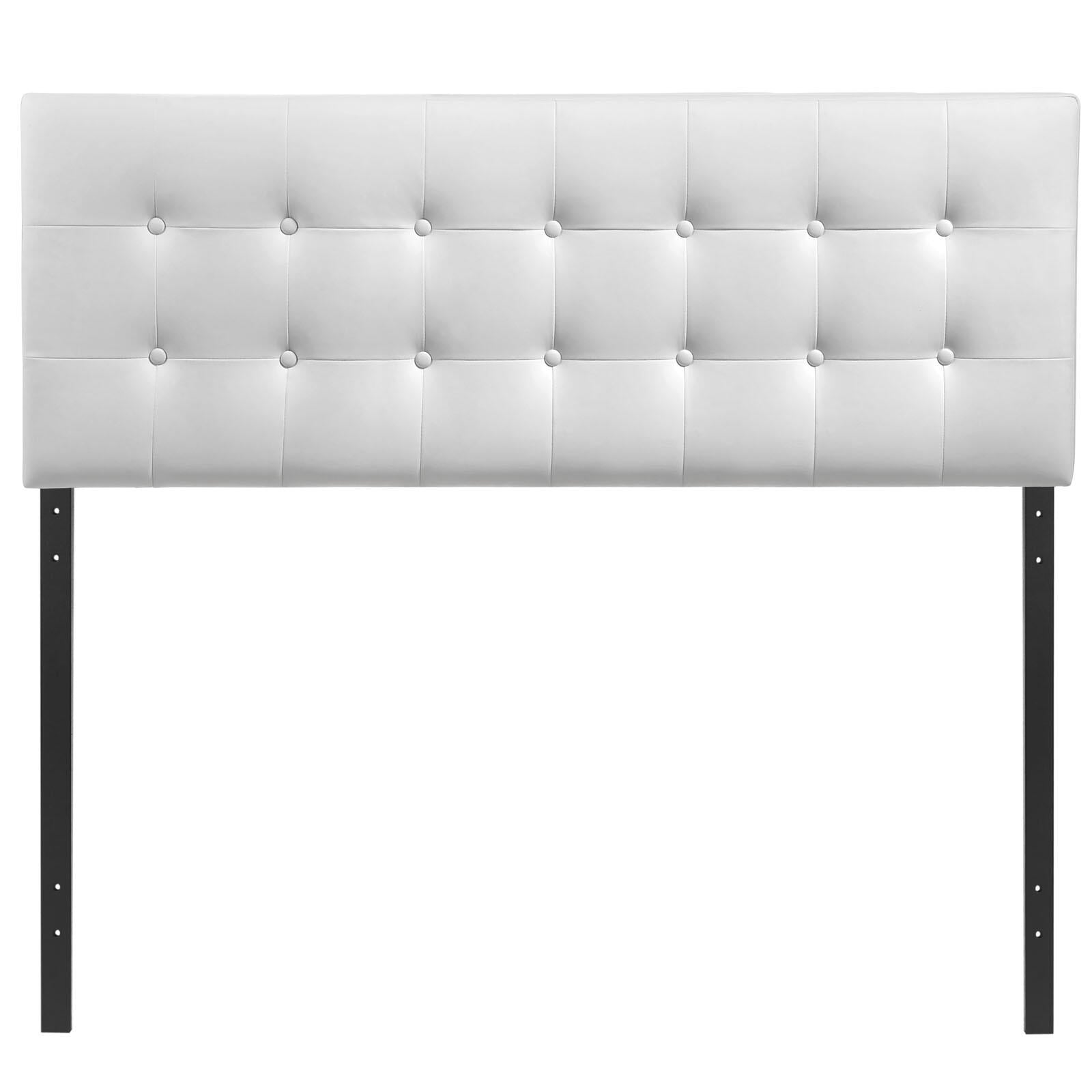 White Upholstered Vinyl Headboard - Full  #SA670