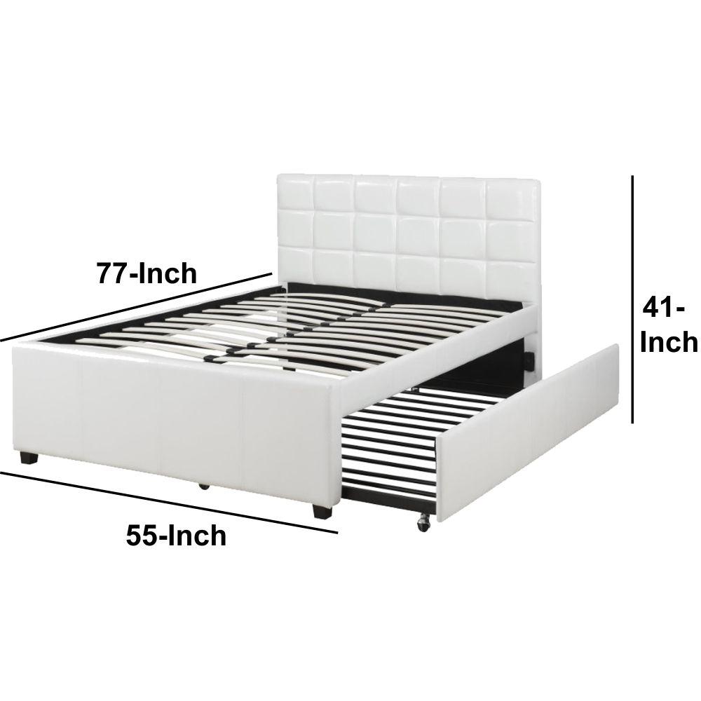 **As Is** White Tufted Headboard with Footboard - Full  #SA673