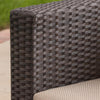 4-Piece Dark Brown Wicker Patio Set with Beige Cushions  #SA688