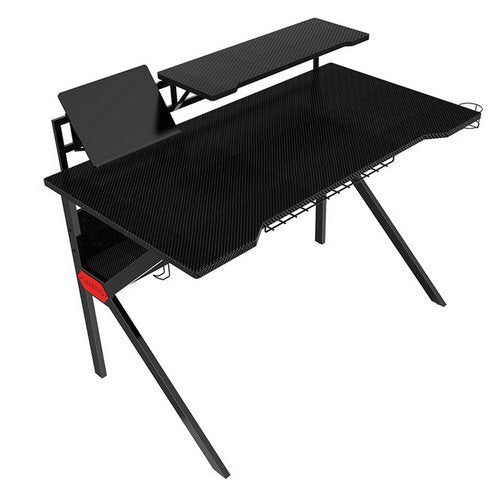 Black PVC Coated Ergonomic Metal Frame Gaming Desk  #SA732