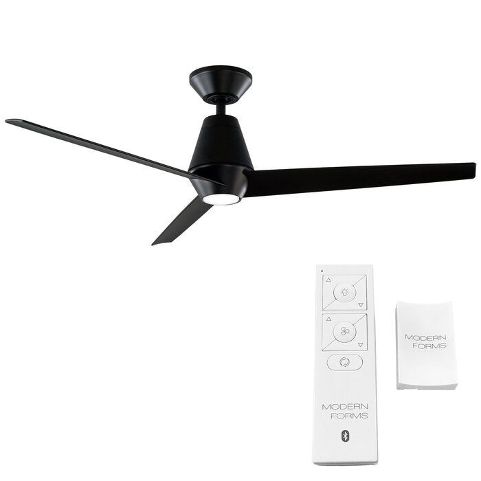 Matte Black 52" 3-Blade Outdoor Smart Ceiling Fan with Remote  #SA775