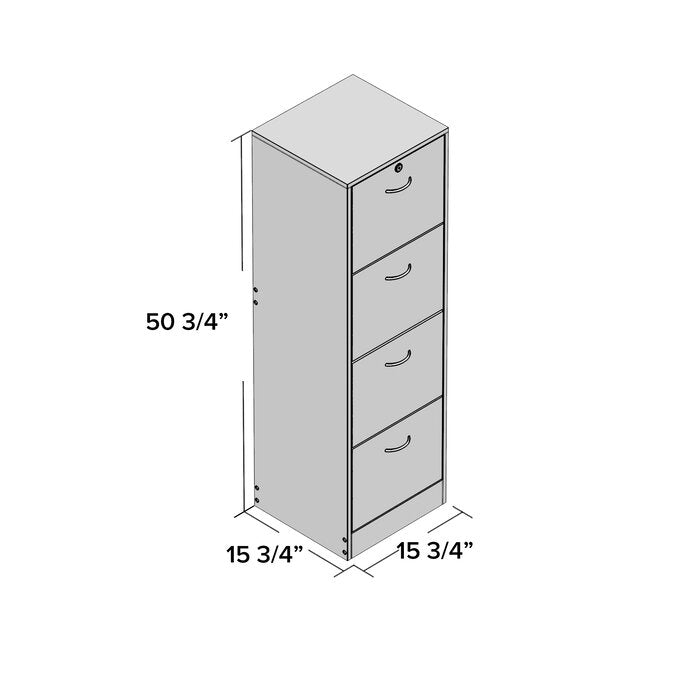 Ingleside Black 4-Drawer Vertical Filing Cabinet  #SA810